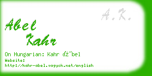 abel kahr business card